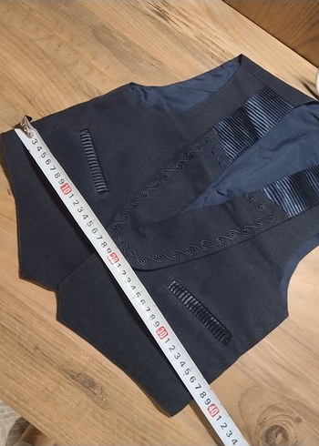 Düğmeli Siyah çocuk Yelek - Görsel 4