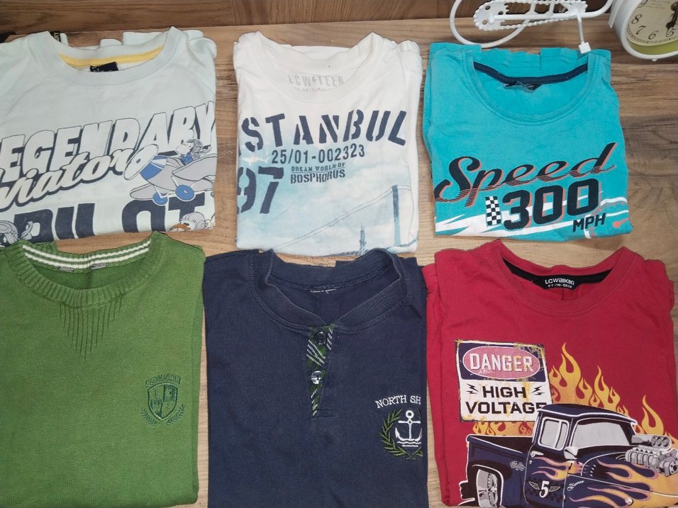 Renkli Baskılı Erkek Tişörtleri, Kısa Kollu - Görsel 2