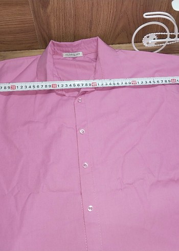 Pastel Pembe Kısa Kollu bayan Gömlek - Görsel 6