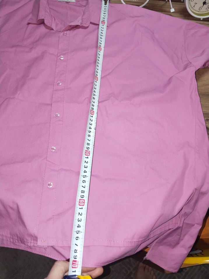 Pastel Pembe Kısa Kollu bayan Gömlek - Görsel 5