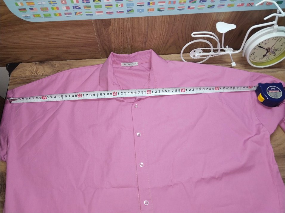 Pastel Pembe Kısa Kollu bayan Gömlek - Görsel 2