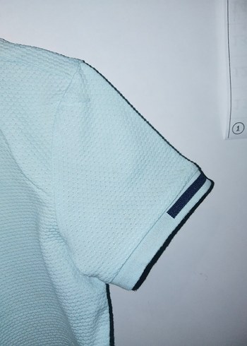 Mavi Pamuklu Düğmeli Kısa Kollu Erkek Gömlek - Görsel 3