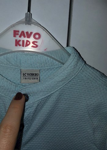 Mavi Pamuklu Düğmeli Kısa Kollu Erkek Gömlek - Görsel 2