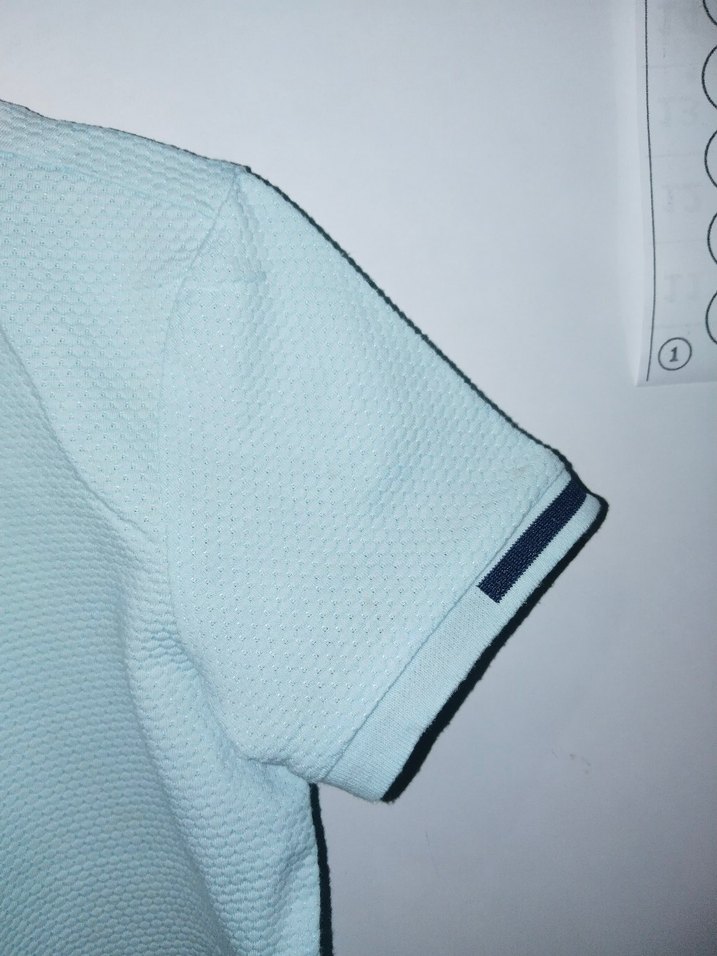 Mavi Pamuklu Düğmeli Kısa Kollu Erkek Gömlek - Görsel 3