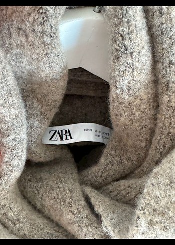 s Beden kahverengi Renk Zara atkılı Yumuşak dokulu bej kaban