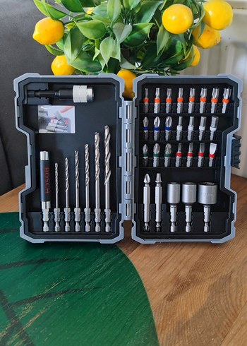 Gri Bosch Matkap Uçları ve Tornavida Seti