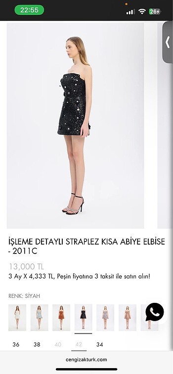 m Beden Cengiz aktürk mini abiye elbise