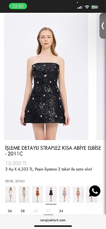 Cengiz aktürk mini abiye elbise