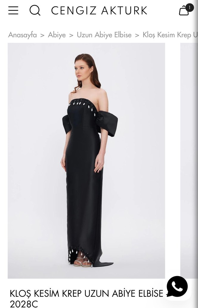 Siyah Uzun Straplez Drapeli Abiye Elbise - Görsel 2