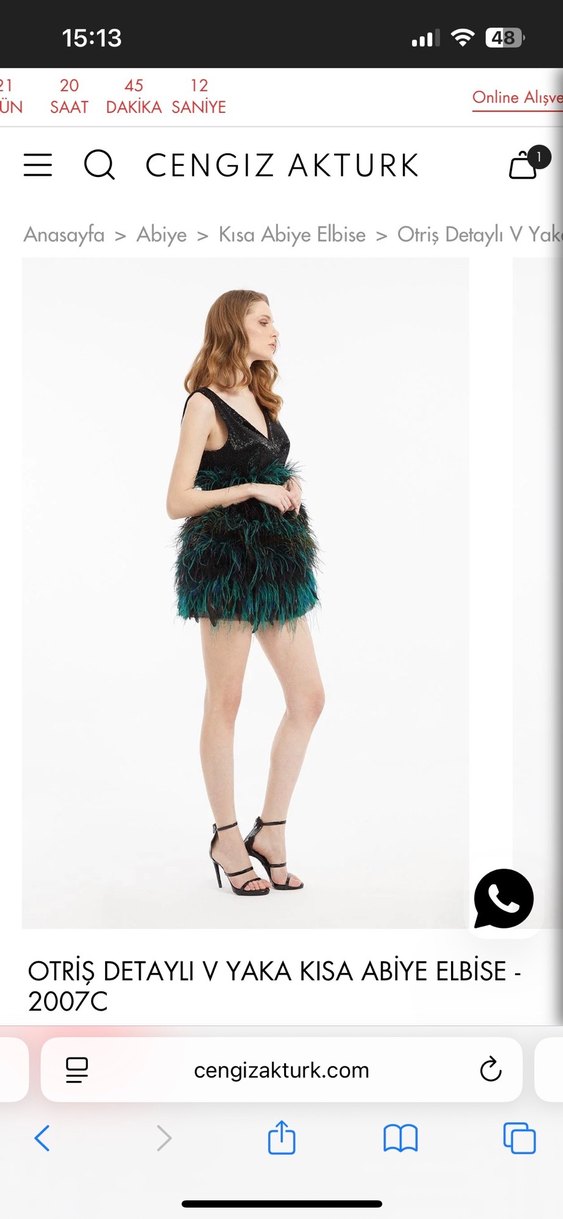 Otri Detaylı V Yaka Mini Abiye Elbise - Görsel 2