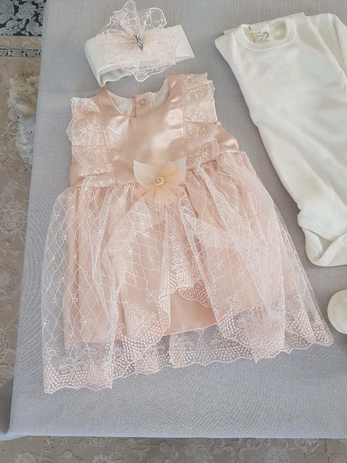 Nakışlı Kız Bebek Takımı-Bayramlık-Mevlütlük - Görsel 2