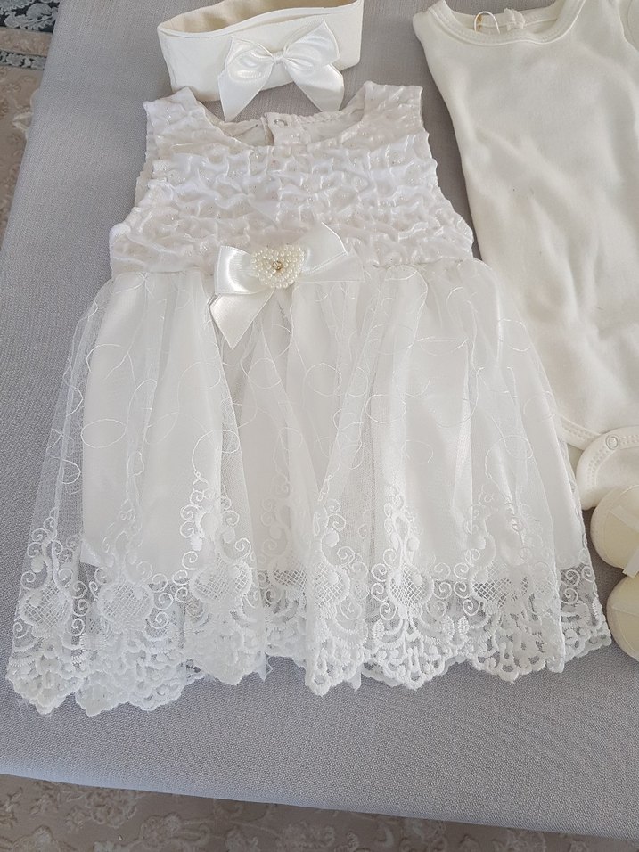 Dantelli Kız Bebek Takımı-Bayramlık-Mevlütlük - Görsel 2