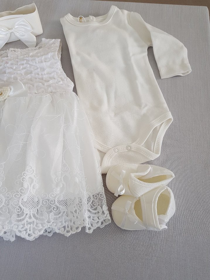 Dantelli Kız Bebek Takımı-Bayramlık-Mevlütlük - Görsel 3
