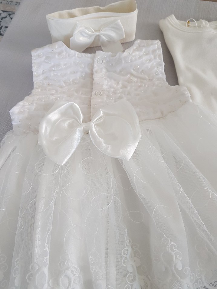 Dantelli Kız Bebek Takımı-Bayramlık-Mevlütlük - Görsel 4
