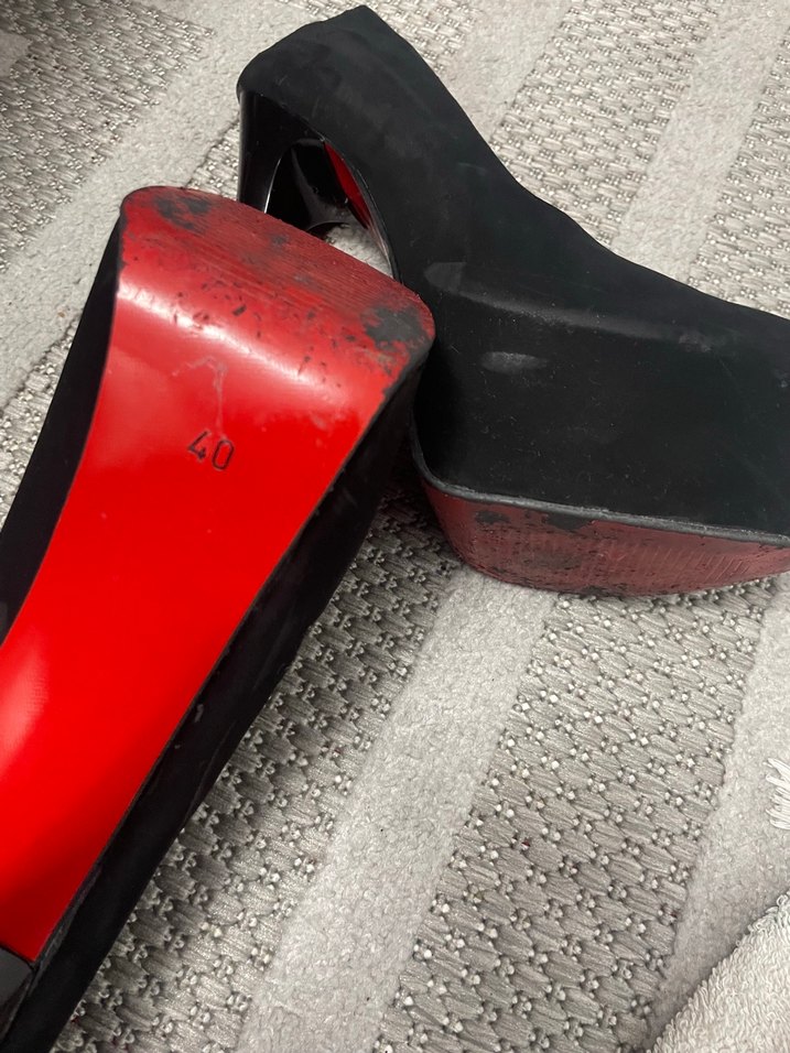 siyah süet platform topuklu ayakkabı - Görsel 3