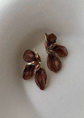 Zara Bordo Boncuklu Bohem Çiçek Küpe
