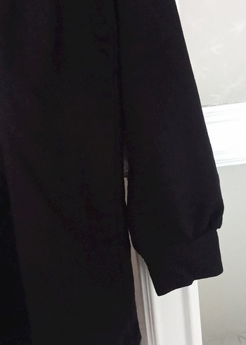 xl Beden Siyah Baskılı Uzun Kollu Salaş Sweatshirt