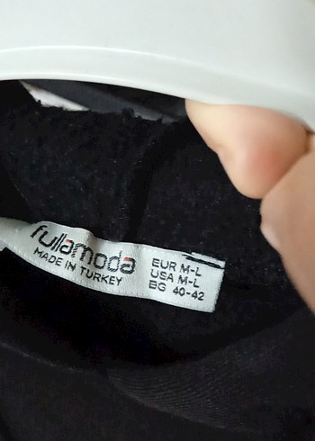 42 Beden siyah Renk Siyah Kapüşonlu Panda Baskılı Sweatshirt