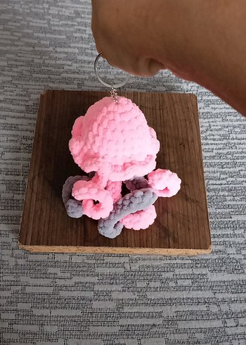 Pembe Örgü Ahtapot Anahtarlık