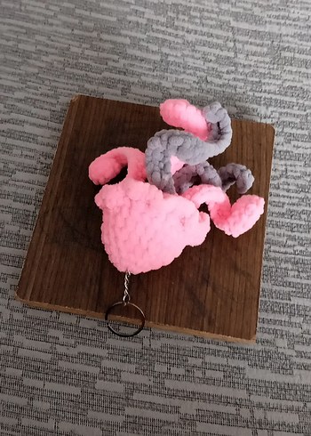 Beden Pembe Örgü Ahtapot Anahtarlık