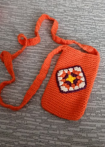 örgü telefon çantası