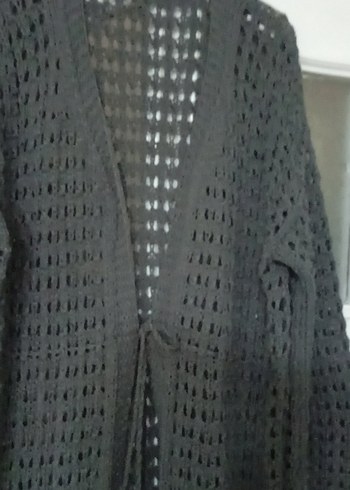 Uzun Kollu Bohem Gri Kadın Hırka - Görsel 5