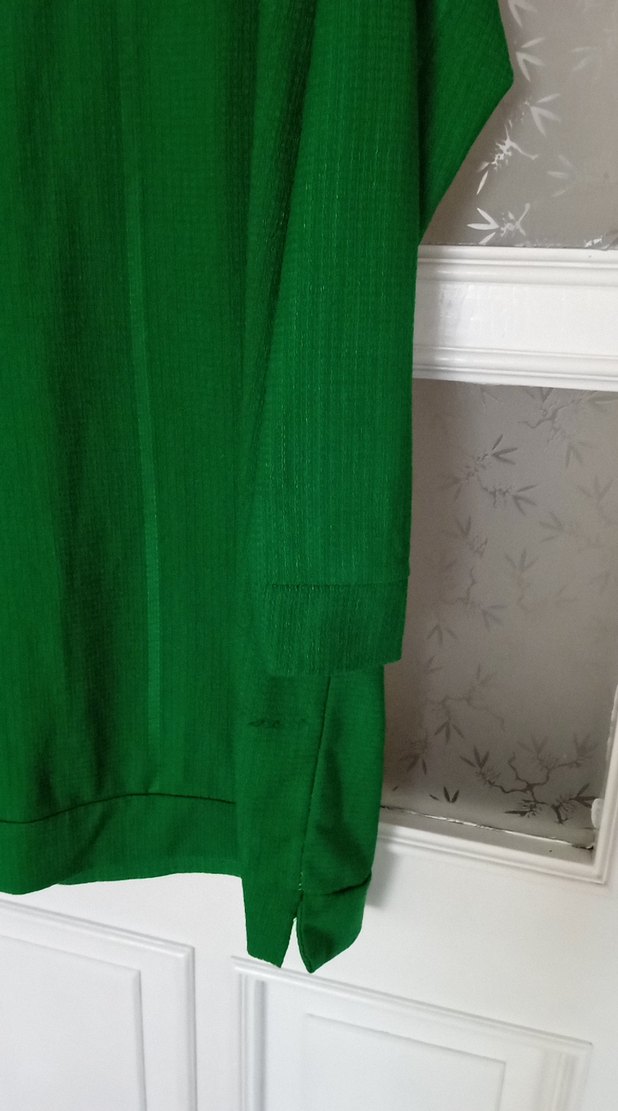 Parlak Yeşil Kadın Keten Uzun Kollu tunik - Görsel 3