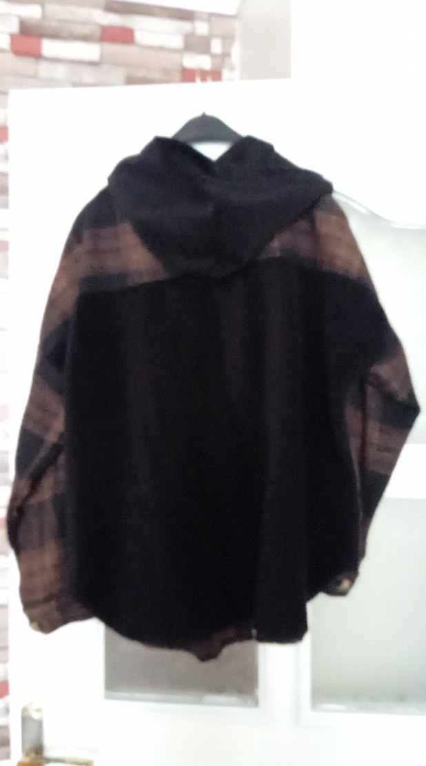 Düğmeli Kahverengi Kadın Yün siwit gömlek - Görsel 3