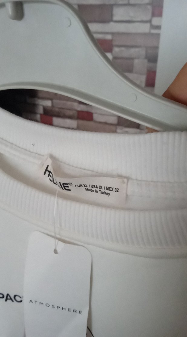 Beyaz Baskılı Kadın Sweatshirt - Görsel 5