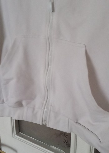 Beyaz Fermuarlı Kadın Spor Ceket - Görsel 4