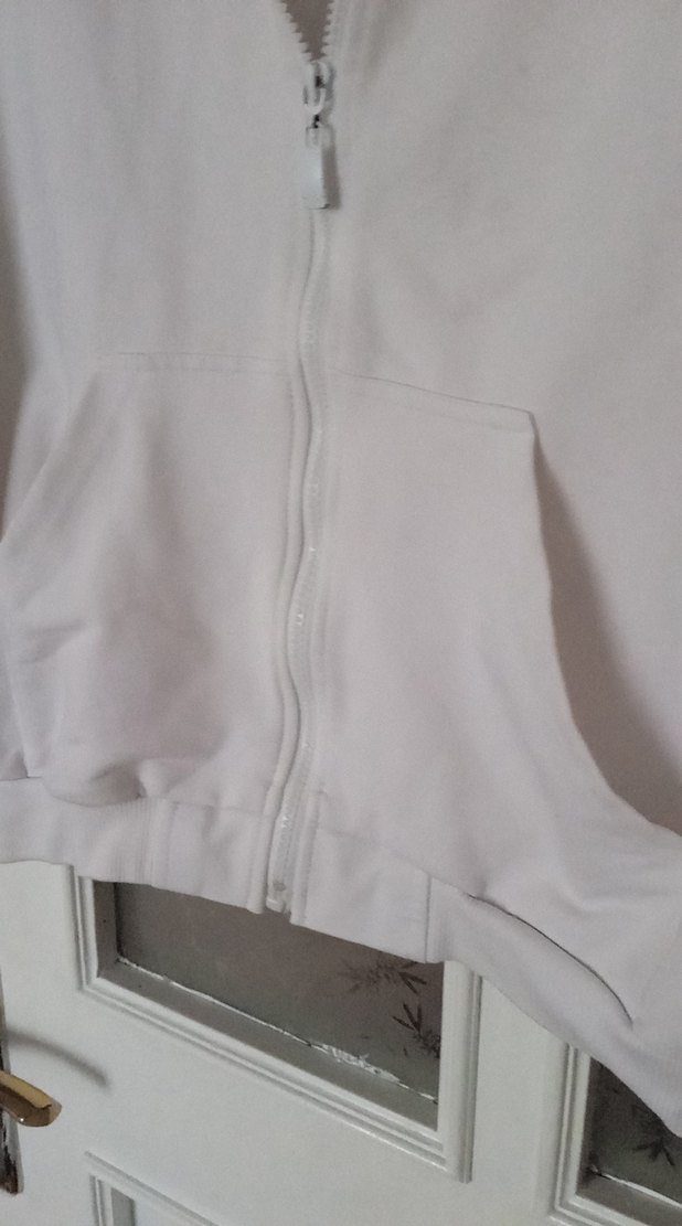 Beyaz Fermuarlı Kadın Spor Ceket - Görsel 4