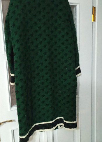 Yeşil Uzun Örgü Kadın Kaban - Görsel 5