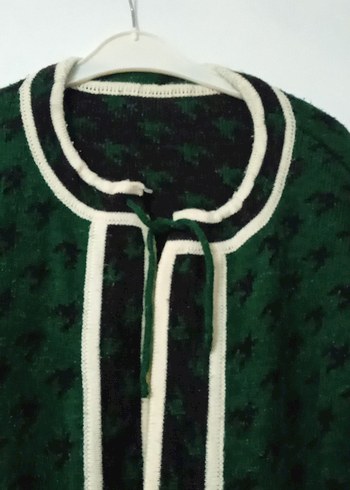 Yeşil Uzun Örgü Kadın Kaban - Görsel 2