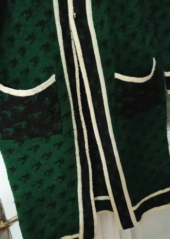 Yeşil Uzun Örgü Kadın Kaban - Görsel 3