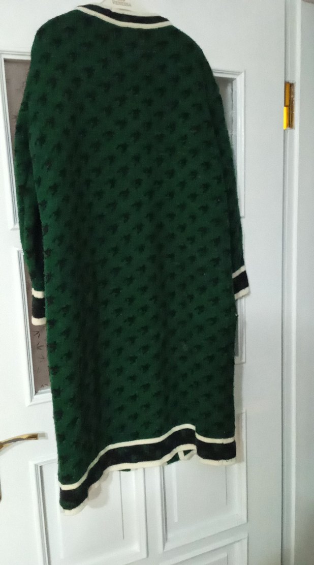 Yeşil Uzun Örgü Kadın Kaban - Görsel 5