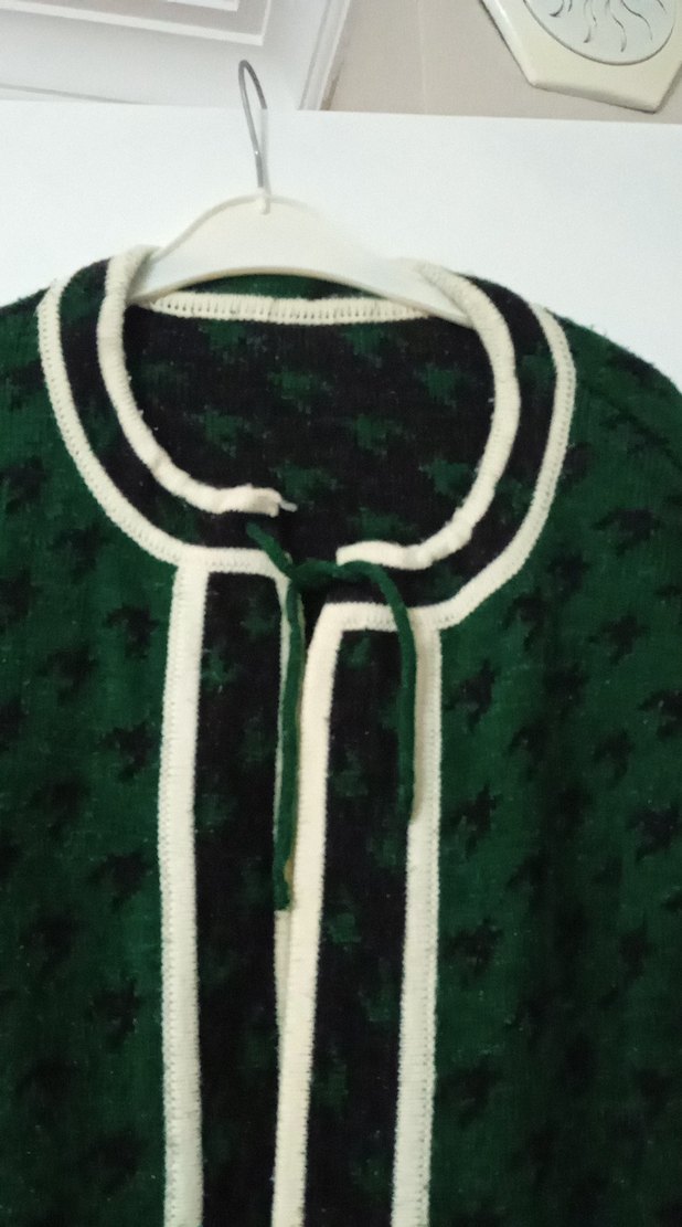 Yeşil Uzun Örgü Kadın Kaban - Görsel 2