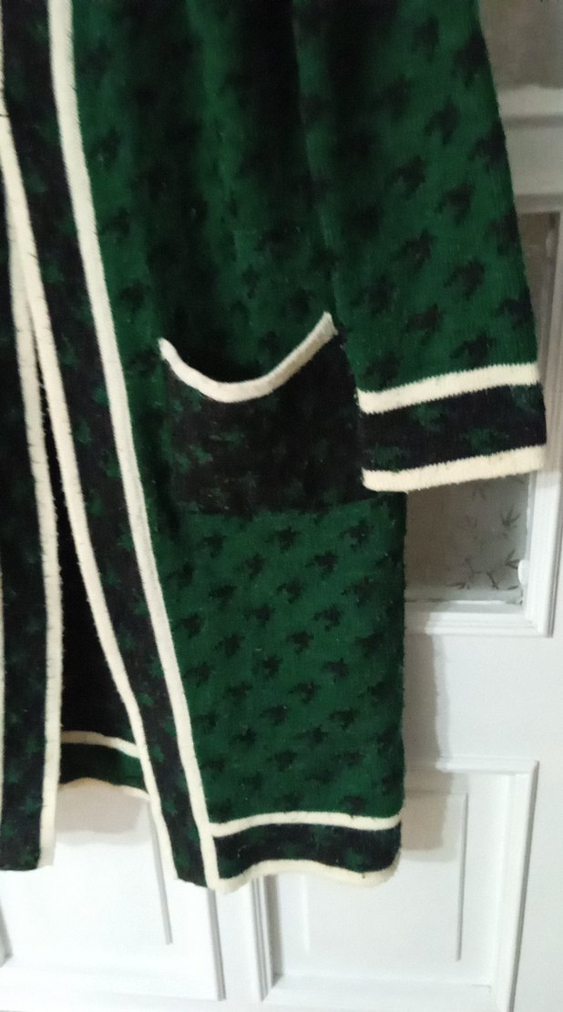 Yeşil Uzun Örgü Kadın Kaban - Görsel 4