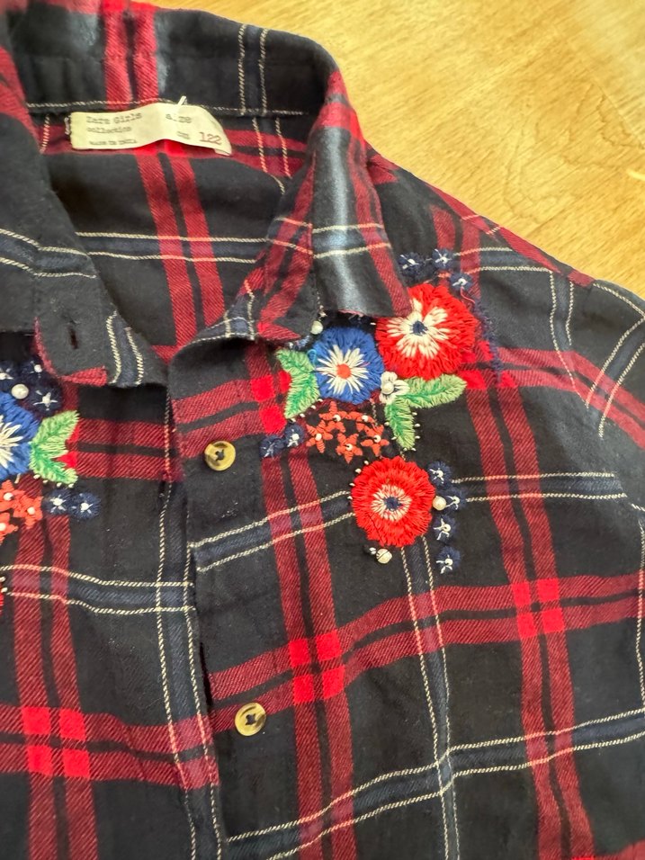 Kız Çocuk Nakışlı Uzun Kollu Gömlek - Görsel 3