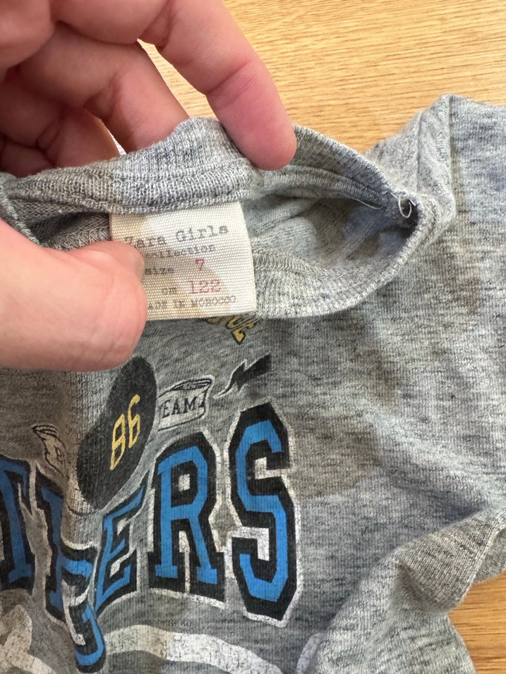 Uzun Kollu Gri Kız Çocuk Tişörtü - Görsel 4