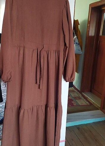 l Beden kahverengi Renk Uzun elbise