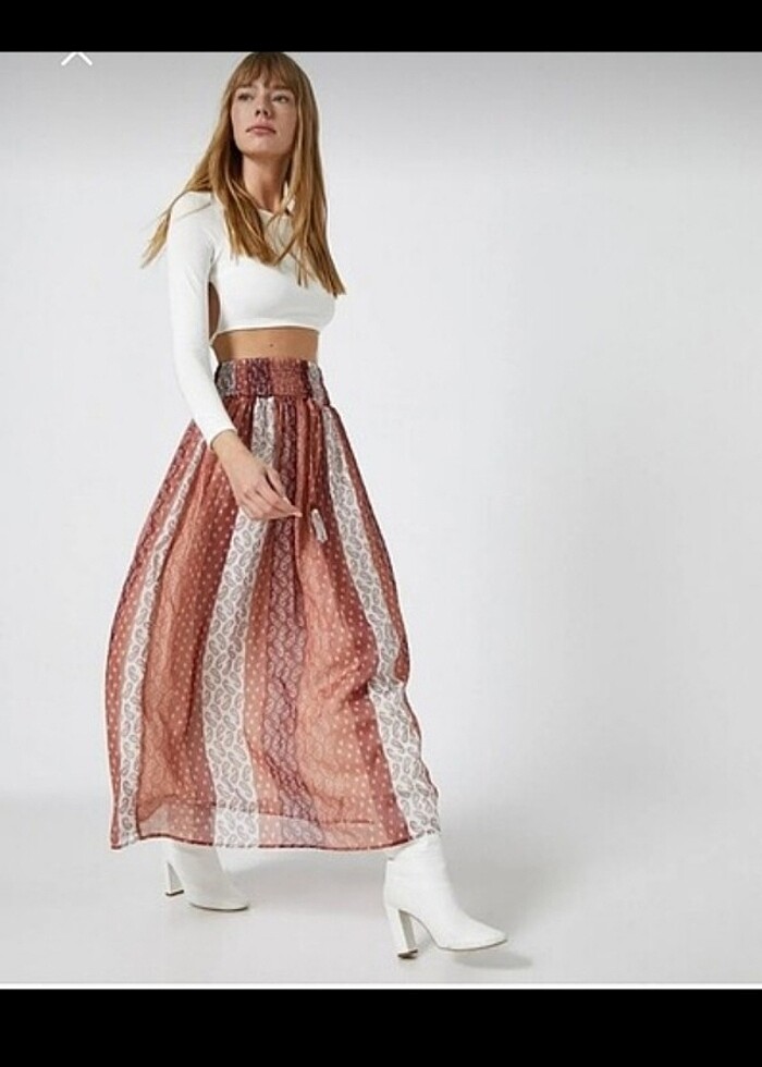 Şal etnik desenli etek - Görsel 2