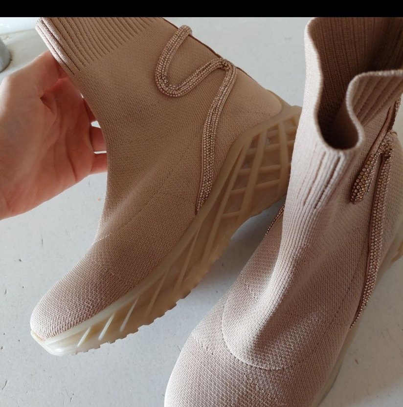 Bej Örgü Triko Bot - Görsel 3