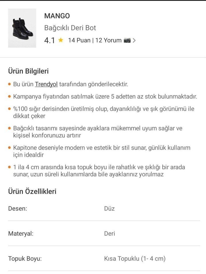 Siyah Deri Bot - Görsel 5