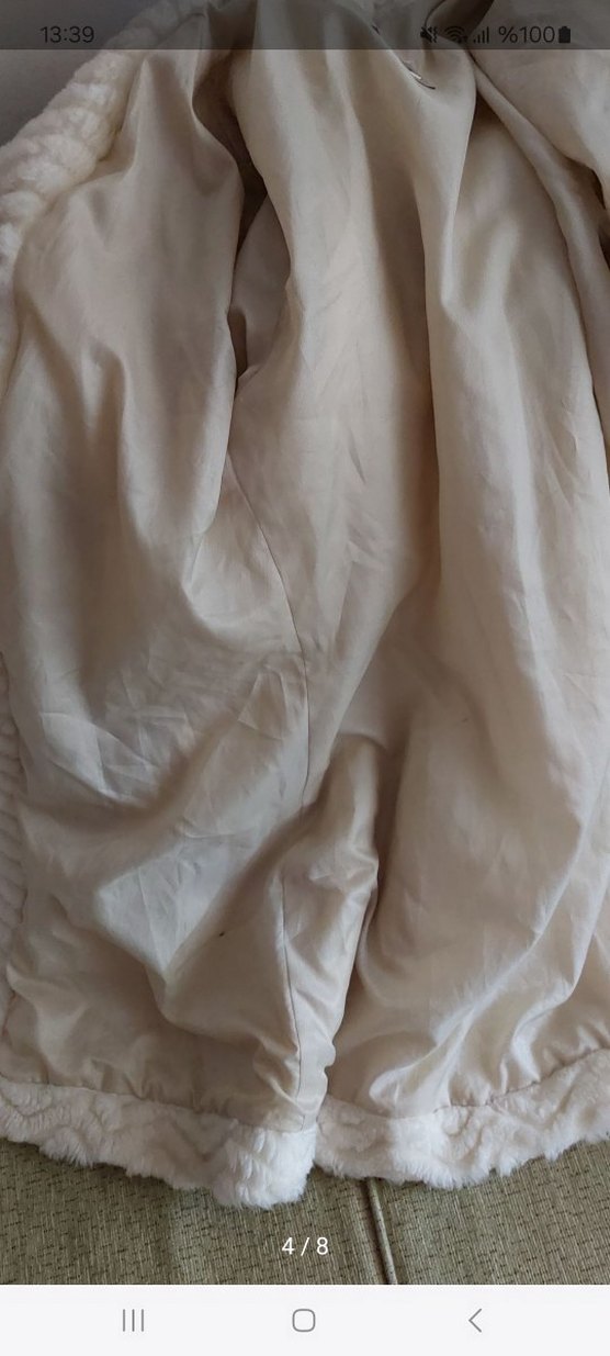 Bej Kadın Suni Kürk Kaban - Görsel 4