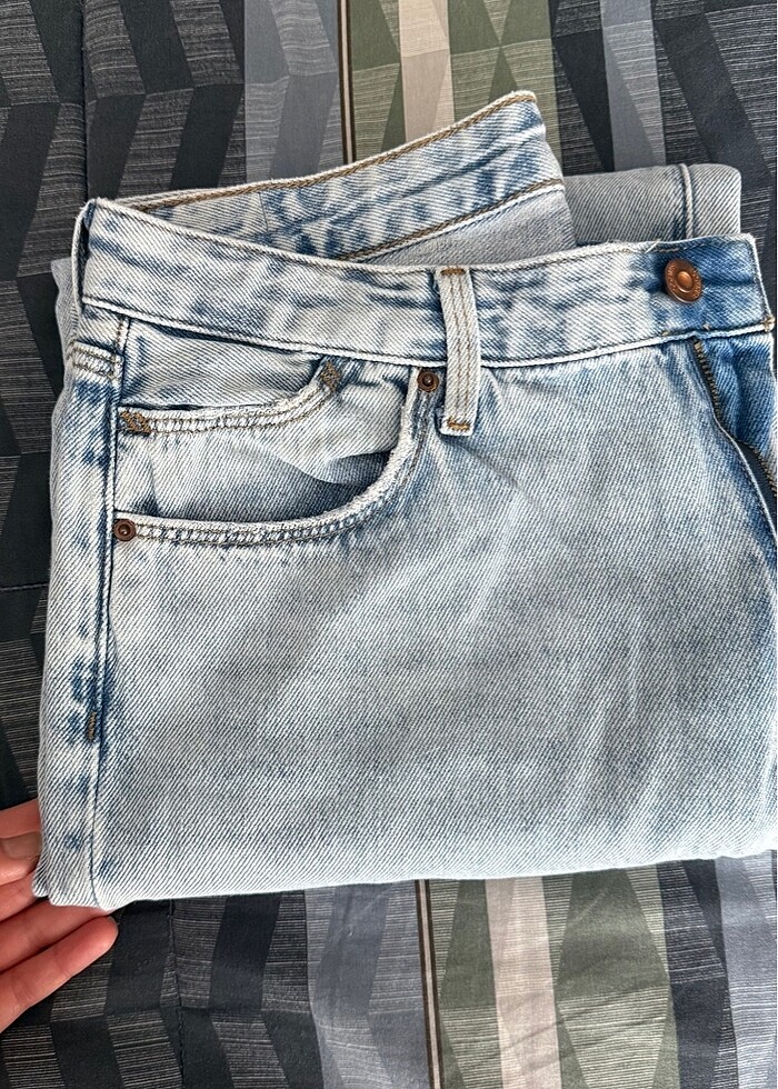 Colins açık mavi mom jean - Görsel 3