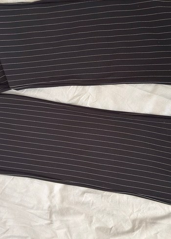 Kadın Siyah Çizgili Kumaş Pantolon - Görsel 4