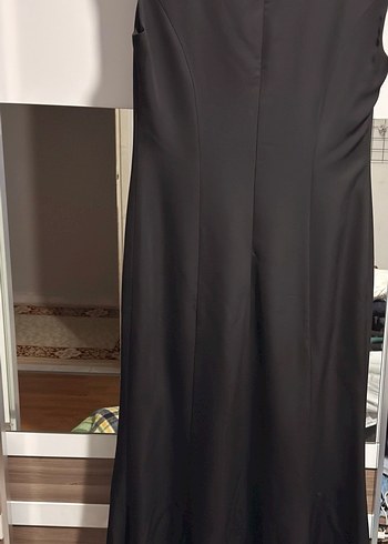 Siyah Klasik Uzun Kadın Elbise - Görsel 4
