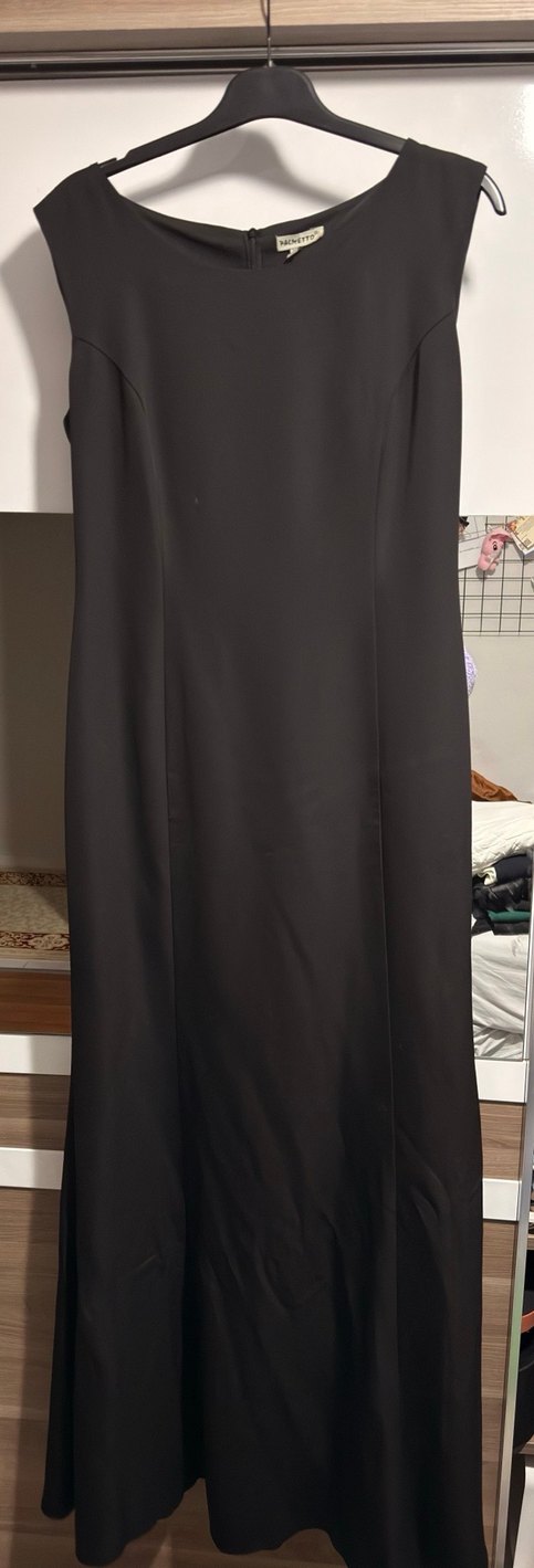 Siyah Klasik Uzun Kadın Elbise - Görsel 2