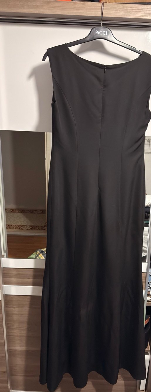 Siyah Klasik Uzun Kadın Elbise - Görsel 4