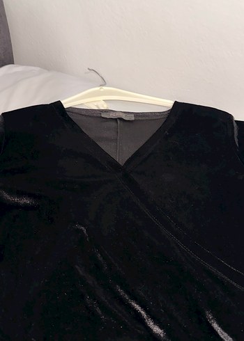 Siyah Pilili Uzun Kadife Elbise - Görsel 3